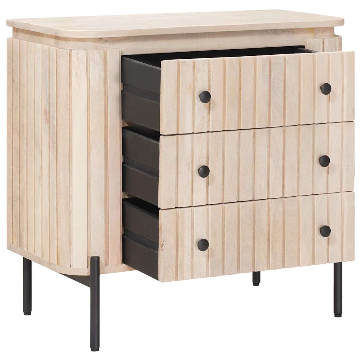 Skuffeskab 70 x 30 x 65 cm Massivt Mango Træ og Ingeniørtræ - Billede 2