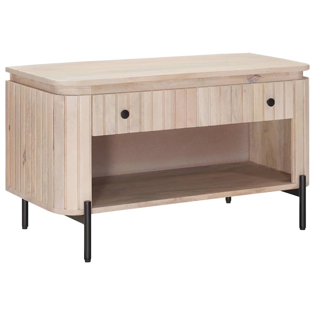 Sko bænk 85 x 37 x 48 cm Massivt Mango Træ og Ingeniørtræ