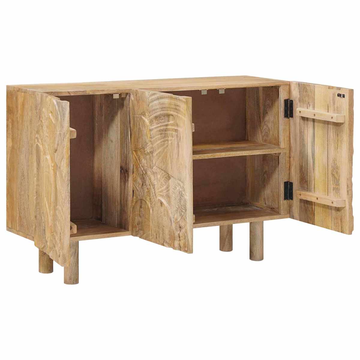Sideboard 100 x 30 x 65 cm Massivt Mango Træ og Ingeniørtræ - Billede 2