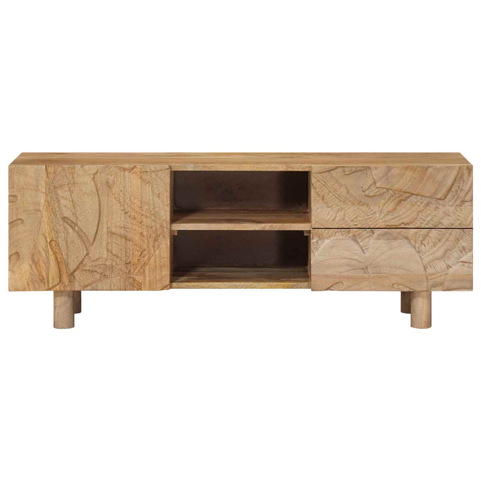 TV-kast 110 x 30 x 40 cm Massief Mango Hout en Geengineerd Hout image 5
