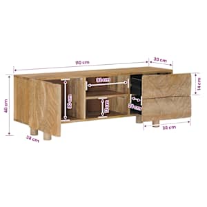 Televizní skříň se zásuvkou s policí se dveřmi 110 x 30 x 40 cm - obrázek 12