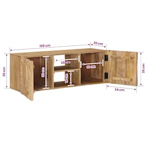 Nástěnná skříň na TV s policí s úložištěm 100 x 30 x 35 cm - obrázek 12