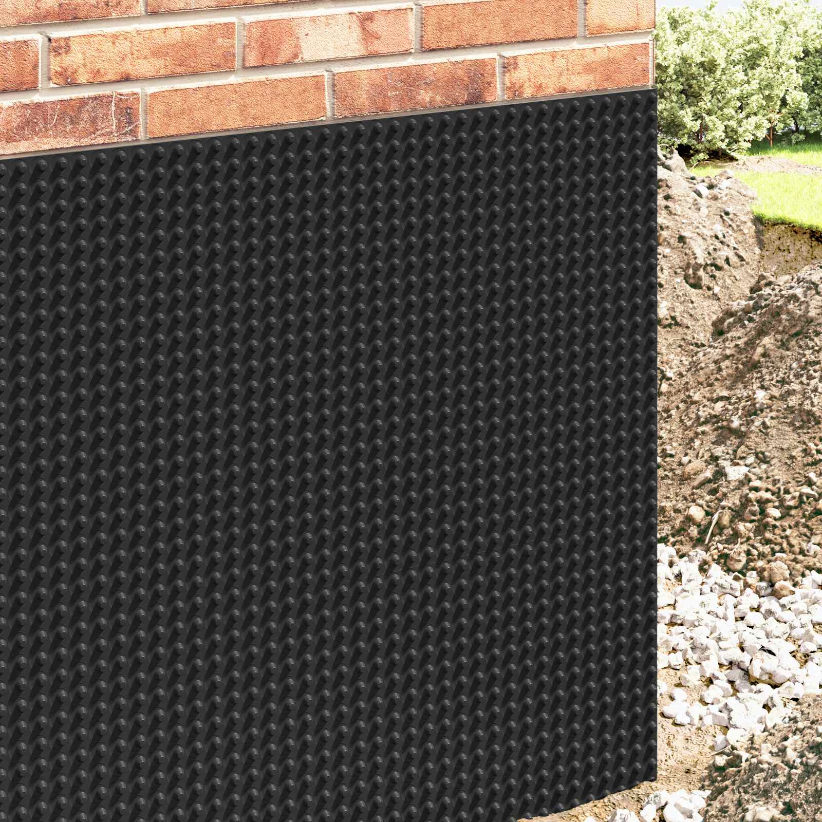Gewelfde Drainageplaat Zwart 0,5 x 20 m HDPE image 3
