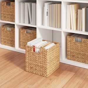 Úložné koše 2 pcs Přírodní 28 x 28 x 28 cm Vodní hyacint - obrázek 4