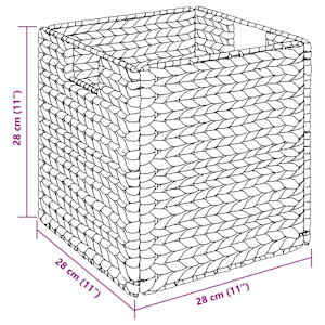 Úložné koše 2 pcs Přírodní 28 x 28 x 28 cm Vodní hyacint - obrázek 5