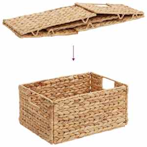 Úložné koše 2 pcs Přírodní 35 x 25 x 17 cm Vodní hyacint - obrázek 11
