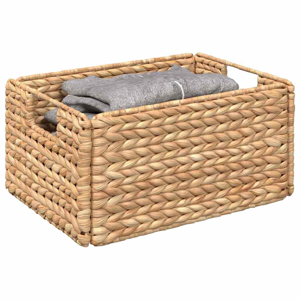 vidaXL Opslagmanden 2 pcs Naturel 38 x 28 x 15 cm Waterhyacint