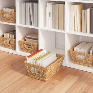 Úložné koše 2 pcs Přírodní 38 x 28 x 15 cm Vodní hyacint - obrázek 4