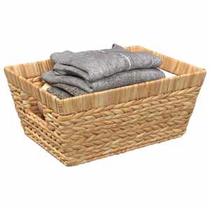 Úložné koše 2 pcs Přírodní 38 x 28 x 15 cm Vodní hyacint - obrázek 3