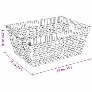 Úložné koše 2 pcs Přírodní 38 x 28 x 15 cm Vodní hyacint - obrázek 11