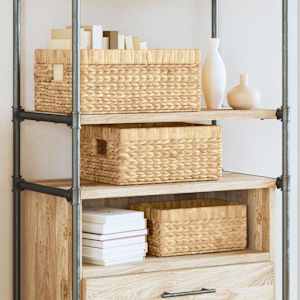 Košare za shranjevanje 3 pcs Naravna 40 x 30 x 18 cm