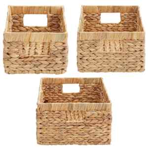 Úložné koše 3 pcs Přírodní 40 x 30 x 18 cm Vodní hyacint - obrázek 6