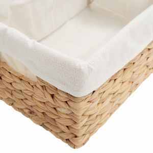 Úložné koše 3 pcs Přírodní 40 x 30 x 18 cm Vodní hyacint - obrázek 7