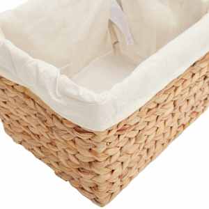 Úložné koše 3 pcs Přírodní 35 x 30 x 25 cm Vodní hyacint - obrázek 7