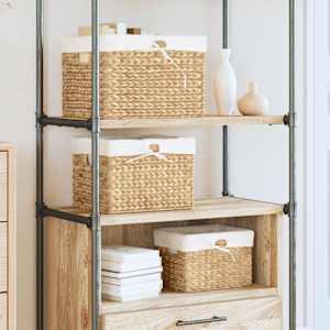 Košare za shranjevanje 3 pcs Naravna 35 x 30 x 25 cm