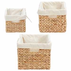 Úložné koše 3 pcs Přírodní 35 x 30 x 25 cm Vodní hyacint - obrázek 6