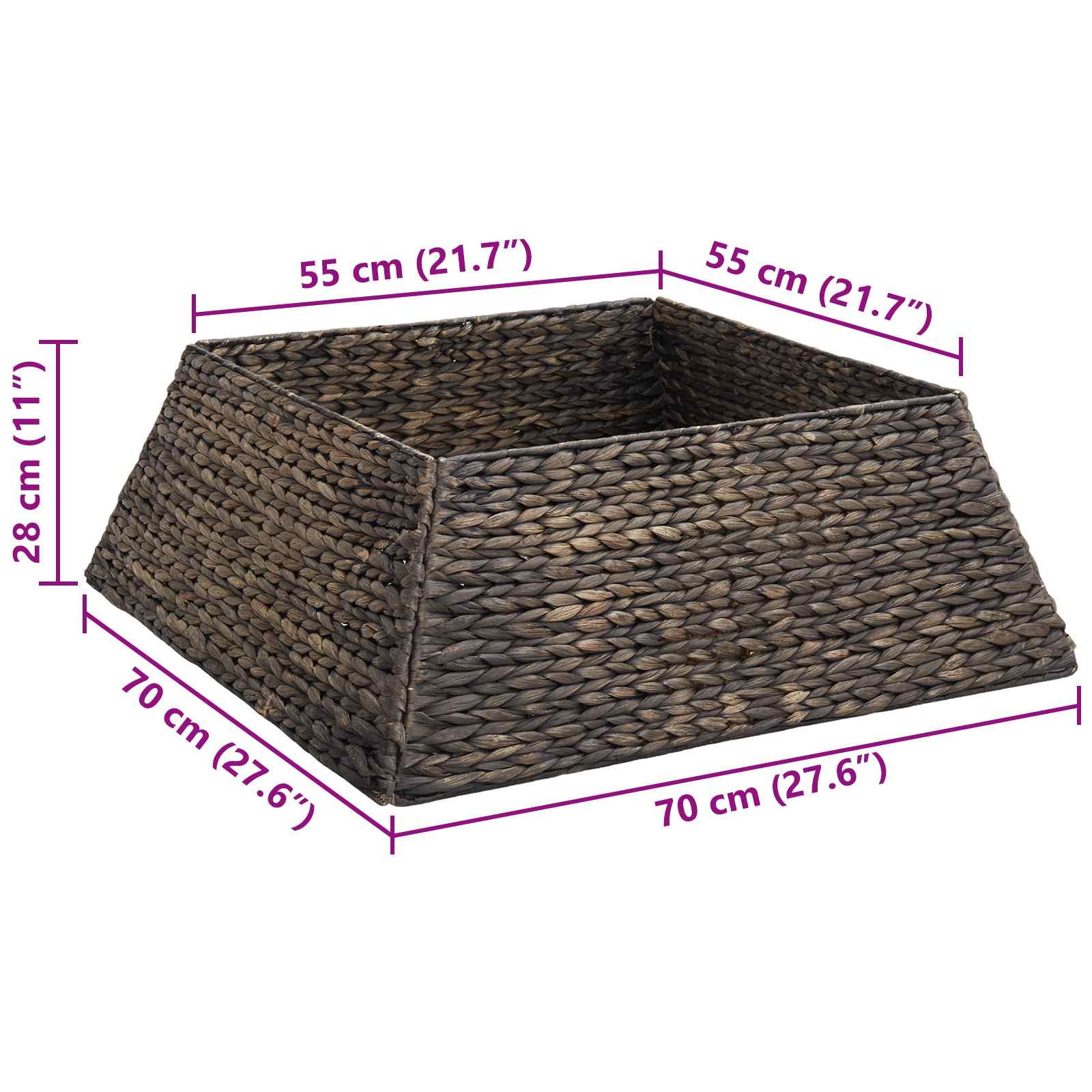 Ovratnik za božično drevo Kvadrat Črna 70 x 70 x 28 cm