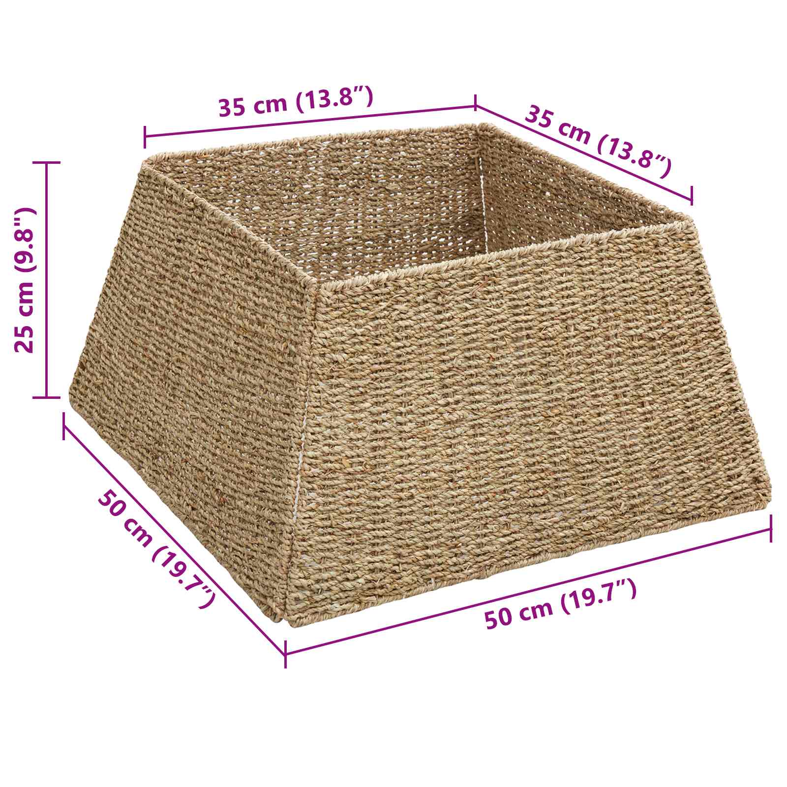 Ovratnik za božično drevo Rjava 50 x 50 x 25 cm Morska trava
