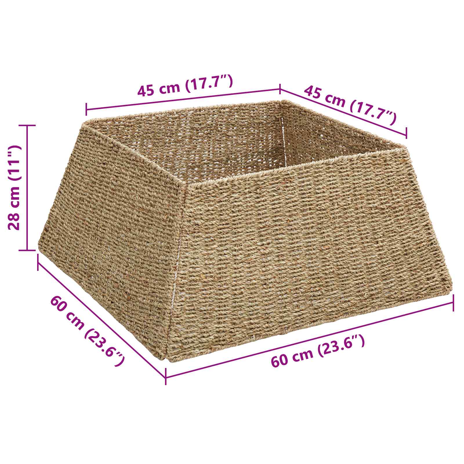 Ovratnik za božično drevo Rjava 60 x 60 x 28 cm Morska trava