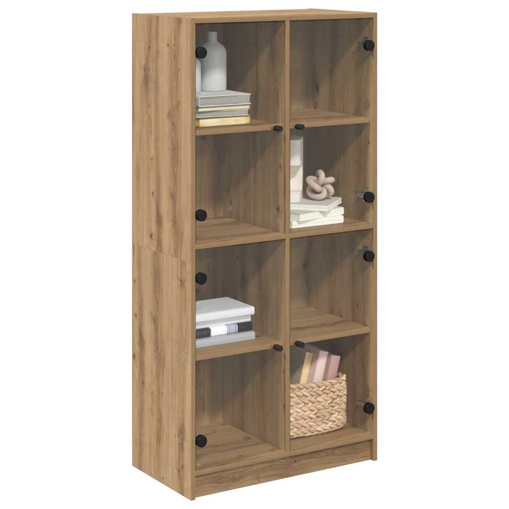 vidaXL Highboard Artisan Eiken 68 x 37 x 142 cm Bewerkt hout