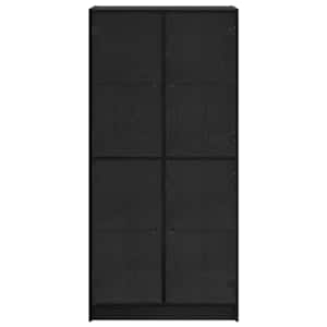 Vysoký bufet Černý dub 68 x 37 x 142 cm kompozitní dřevo - obrázek 6