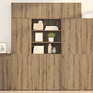 Vysoký bufet Artisanový dub 80 x 42,5 x 185 cm kompozitní dřevo - obrázek 1