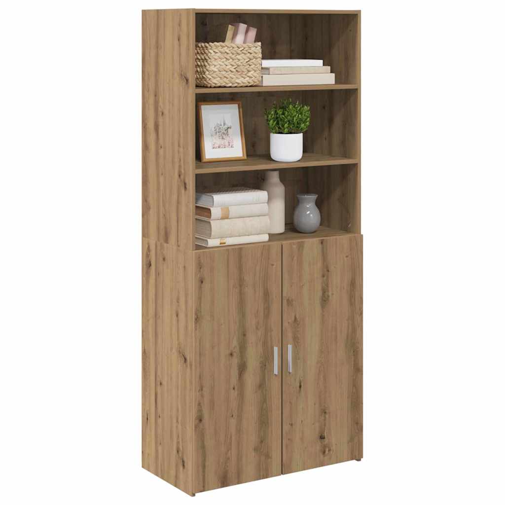 vidaXL Highboard Artisan Eiken 80 x 42,5 x 185 cm Bewerkt hout