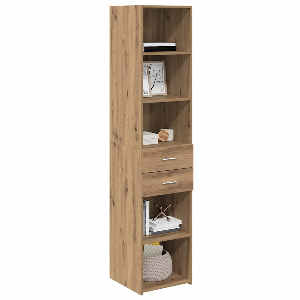vidaXL Highboard Artisan Eiken 40 x 42,5 x 185 cm Bewerkt hout