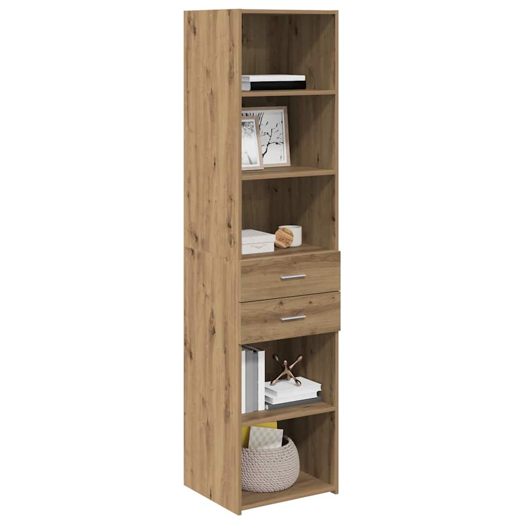 vidaXL Highboard Artisan Eiken 45 x 42,5 x 185 cm Bewerkt hout