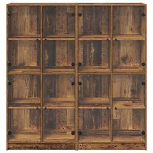 Vysoký bufet 2 pcs Staré dřevo 68 x 37 x 142 cm - obrázek 6