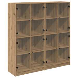 Vysoký bufet 2 pcs Artisanový dub 68 x 37 x 142 cm - obrázek 2