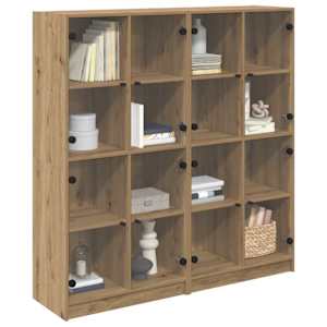 Vysoký bufet 2 pcs Artisanový dub 68 x 37 x 142 cm - obrázek 3