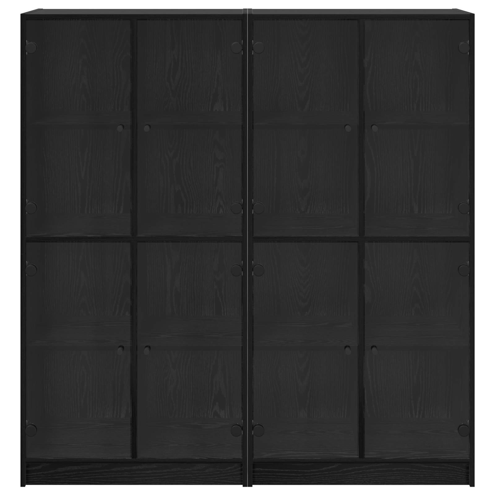 Vysoký bufet 2 pcs Černý dub 68 x 37 x 142 cm kompozitní dřevo3402646