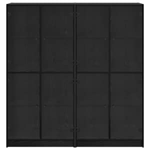 Vysoký bufet 2 pcs Černý dub 68 x 37 x 142 cm kompozitní dřevo - obrázek 6
