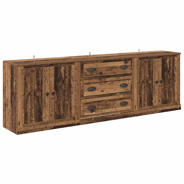 vidaXL Kappide k&uuml;lgedel 3 tk Vana puit 210 x 35,5 x 67,5 cm Tehispuit