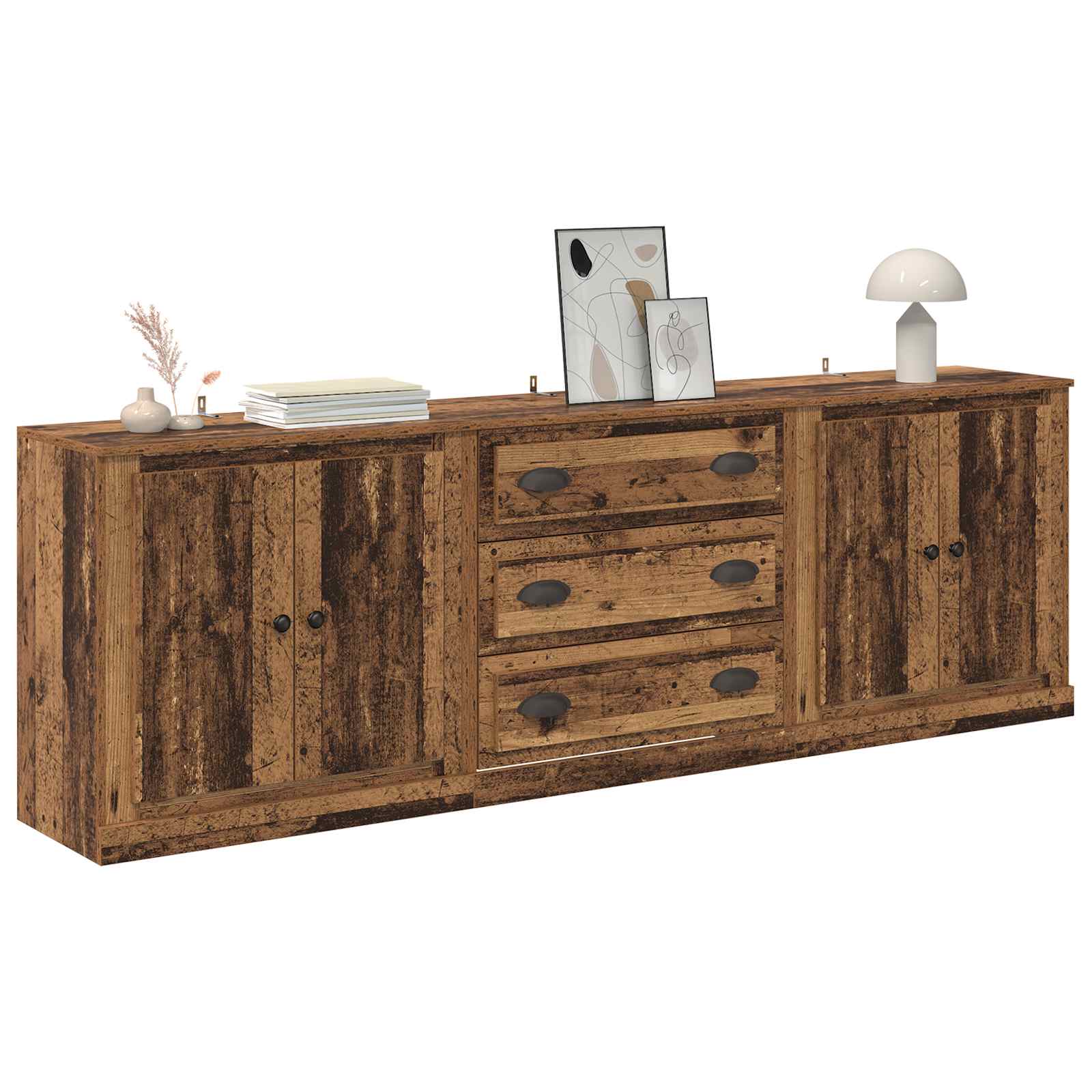 Thumbnail - vidaXL Sideboards 3 pcs Altholz 210 x 35,5 x 67,5 cm Holzwerkstoff