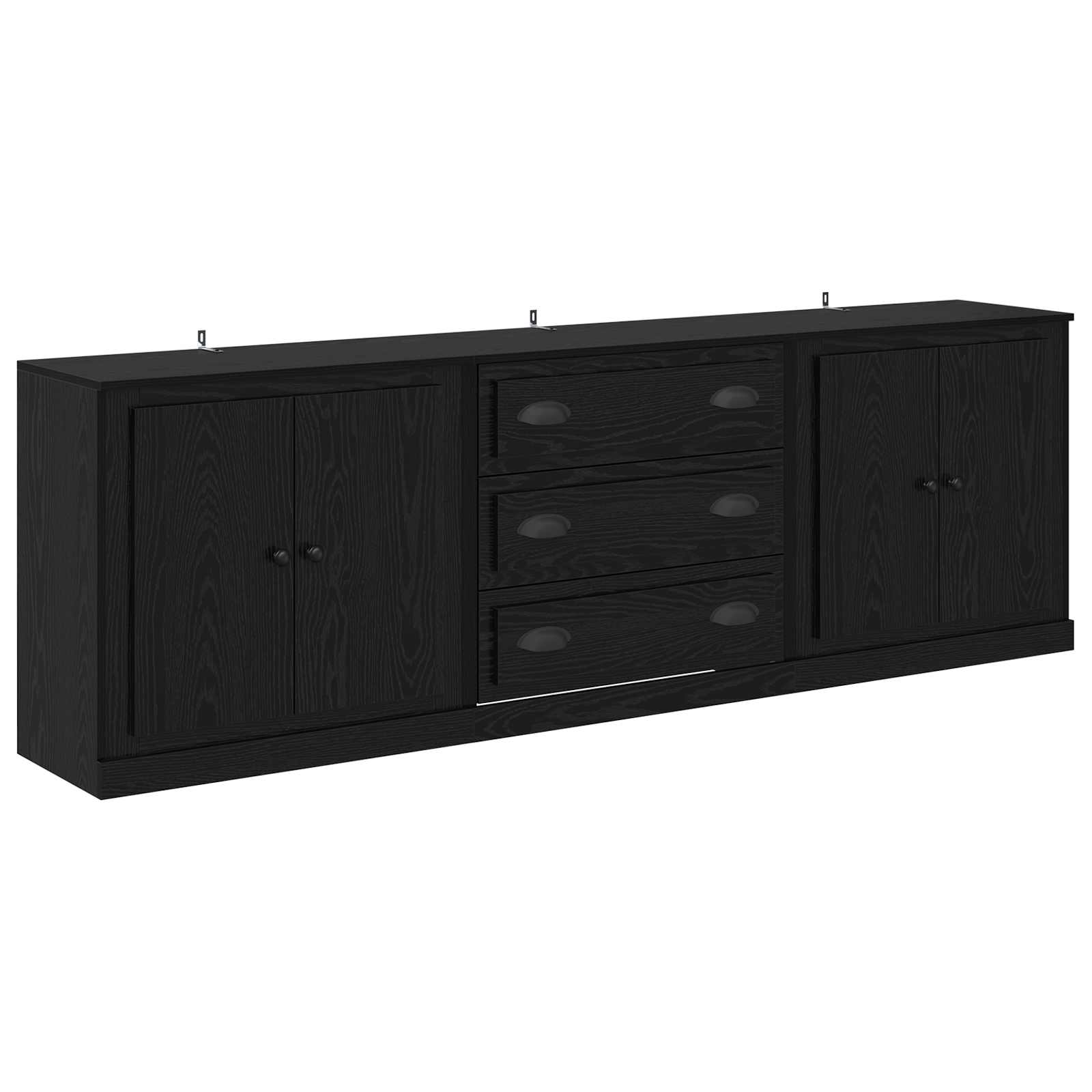 Thumbnail - vidaXL Sideboards 3 pcs Schwarz Eichen-Optik 70 x 35,5 x 67,5 cm