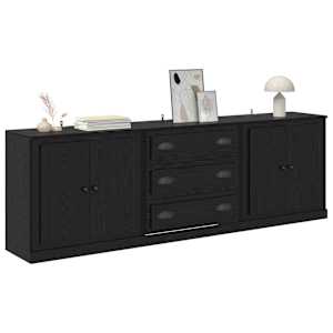 Konzole 3 pcs Černý dub 70 x 35,5 x 67,5 cm kompozitní dřevo - obrázek 3