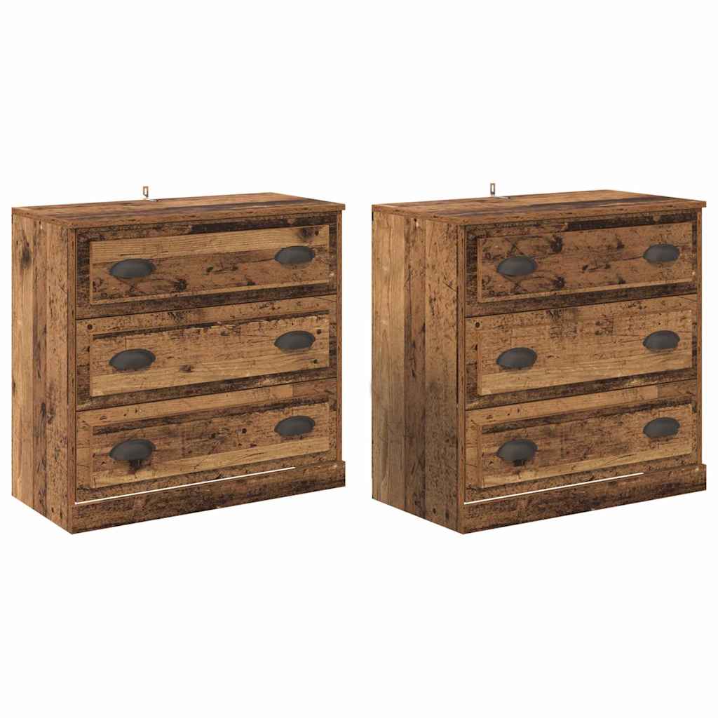 Thumbnail - vidaXL Sideboards 2 pcs Altholz 70 x 35,5 x 67,5 cm Holzwerkstoff