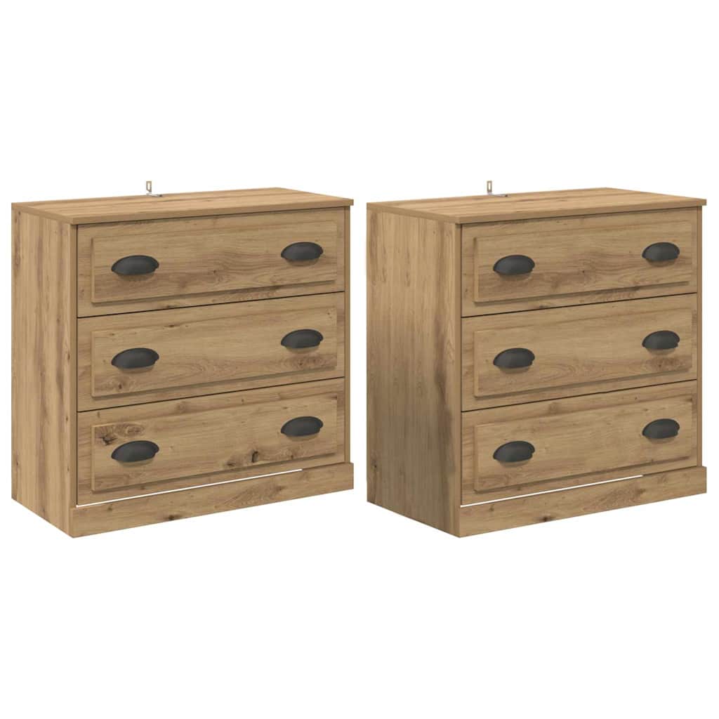 Thumbnail - vidaXL Sideboards 2 pcs Artisan-Eiche 70 x 35,5 x 67,5 cm