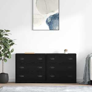 Konzole 2 pcs Černý dub 70 x 35,5 x 67,5 cm kompozitní dřevo