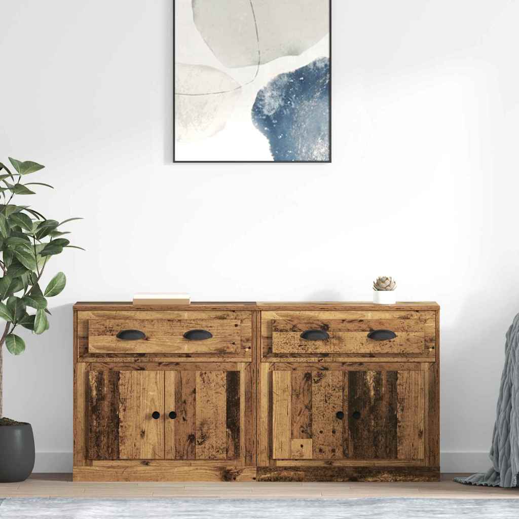 Mobilă și Mobilier - Bufeturi 2 pcs Lemn Vechi 70 x 35,5 x 67,5 cm Lemn compozit