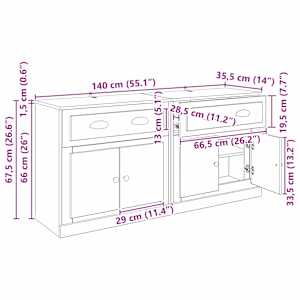 Konzole 2 pcs Artisanový dub 70 x 35,5 x 67,5 cm - obrázek 14