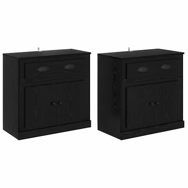 vidaXL Kappide k&uuml;lgedel 2 tk Must tamm 70 x 35,5 x 67,5 cm Tehispuit