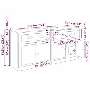 Konzole 2 pcs Černý dub 70 x 35,5 x 67,5 cm kompozitní dřevo - obrázek 13