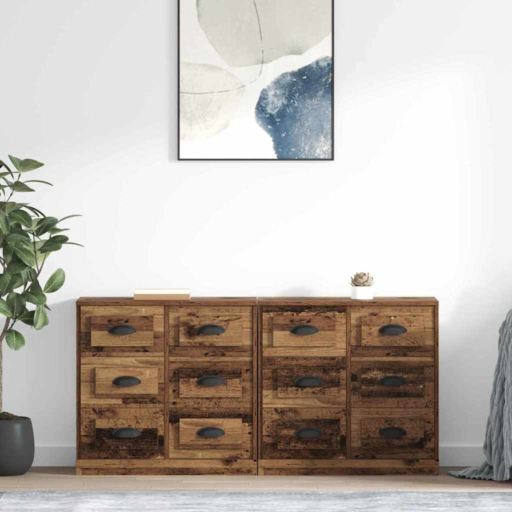 vidaXL Sideboards 2 pcs Altholz 70 x 35,5 x 67,5 cm Holzwerkstoff