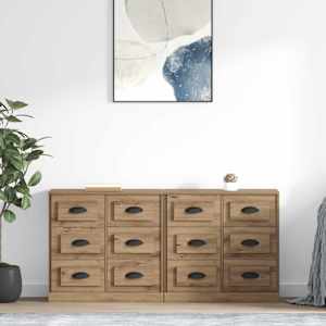 Konzole 2 pcs Artisanový dub 70 x 35,5 x 67,5 cm - obrázek 1