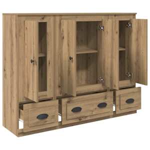 Vysoký bufet se zásuvkou 3 pcs Artisanový dub kompozitní dřevo - obrázek 6