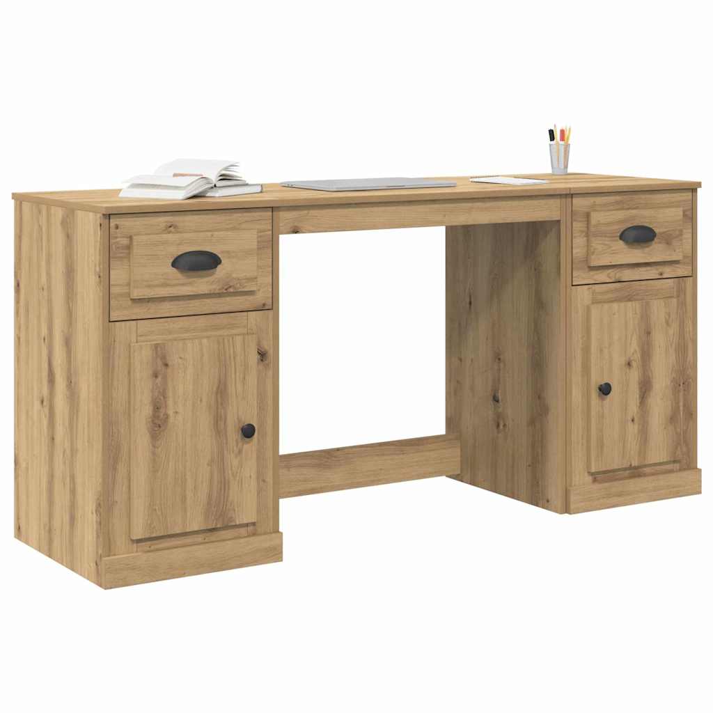 vidaXL Bureau met kast Artisan Eiken 154,5 x 50 x 75 cm Bewerkt hout