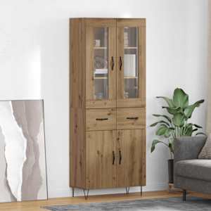 Visok predalnik Umetni hrast 69,5 x 34 x 90 cm Konstruiran les